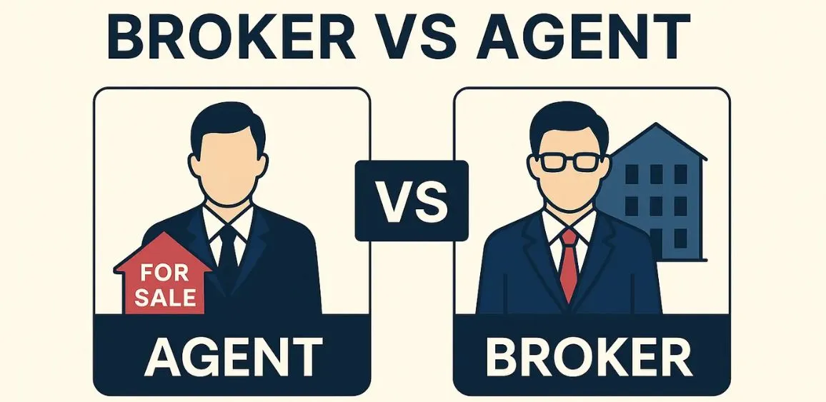 real estate agent vs broker